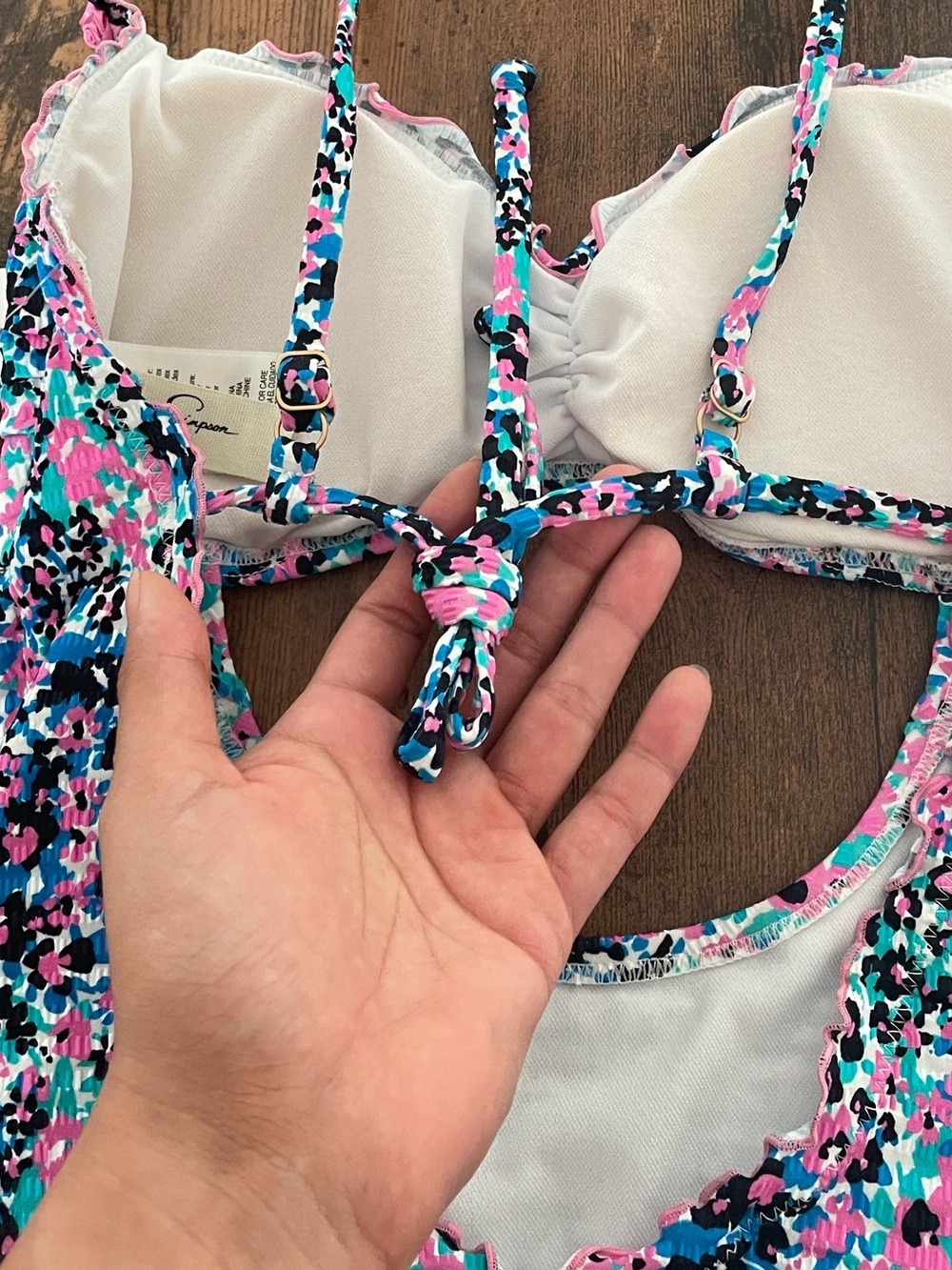 Jessica Simpson | Small Blessings Lettuce Edge One-Piece Swimsuit | Floral | NWT - Picture 8 of 14